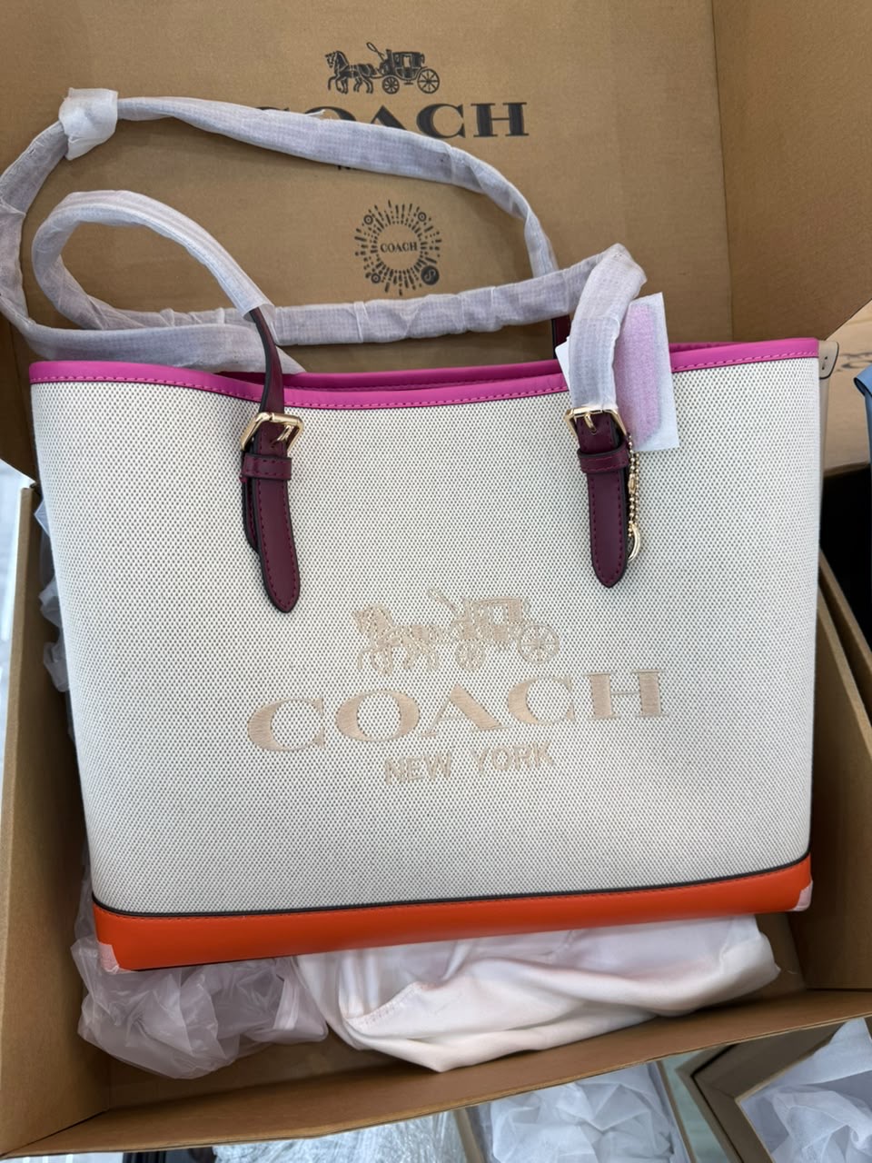 LILY COACH TOTE BAG CREAM